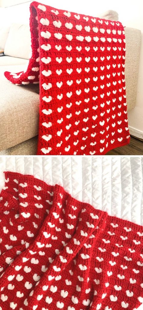 Puffy Hearts Blanket