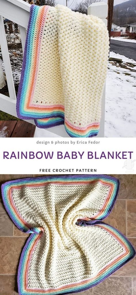 Rainbow Baby Blanket Free Crochet Pattern