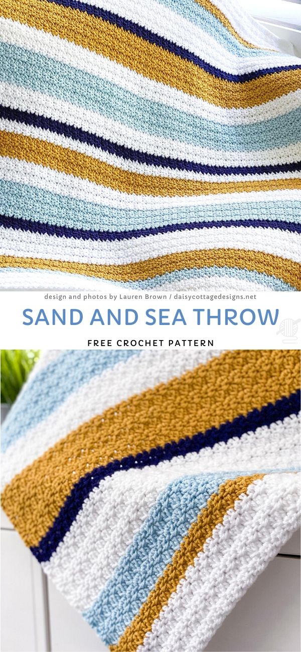Sand and Sea Throw Free Crochet Pattern