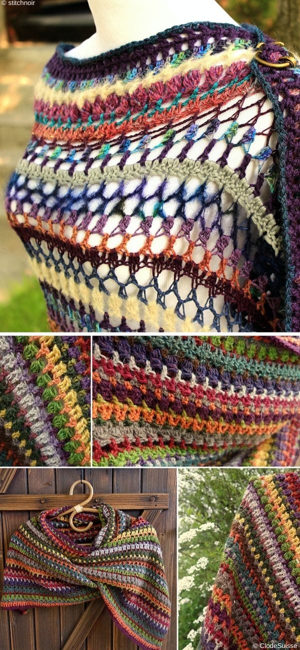 Stashbuster Blarf Rectangular Shawl Free Crochet Pattern