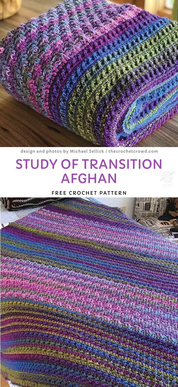 Study of Transition Afghan Free Crochet Pattern