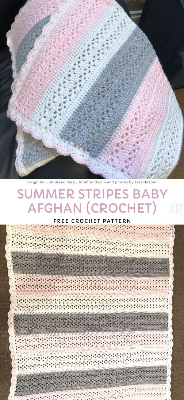Summer Stripes Baby Afghan (crochet) Free Crochet Pattern _1