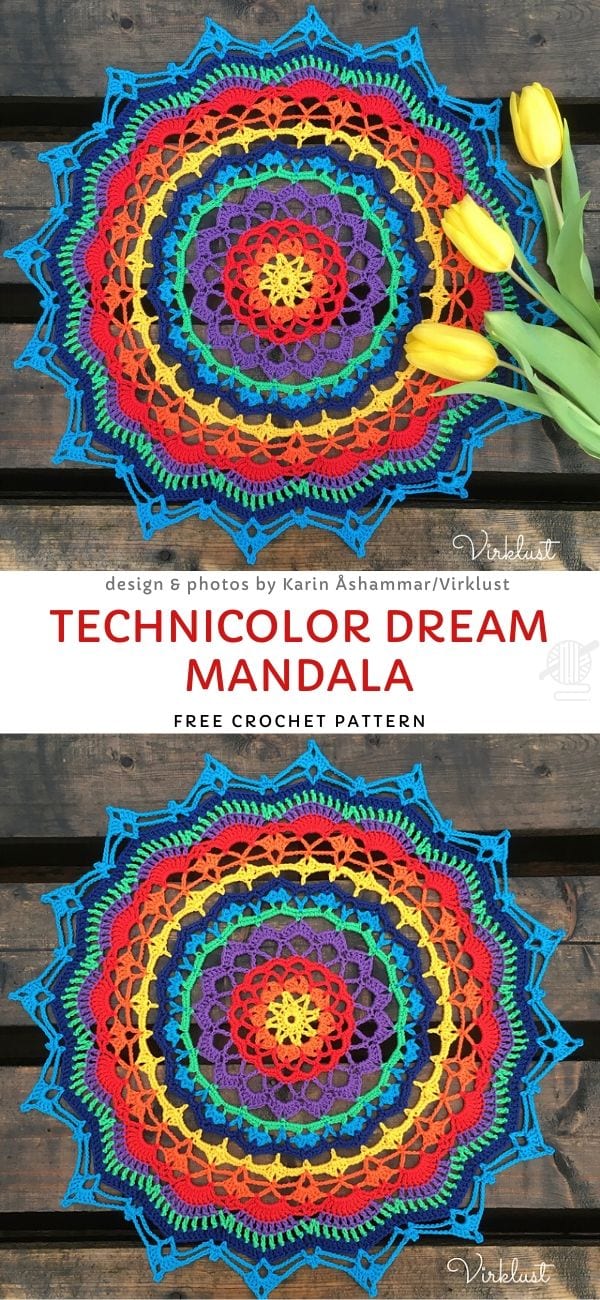 Technicolor Dream Mandala Free Crochet Pattern_1