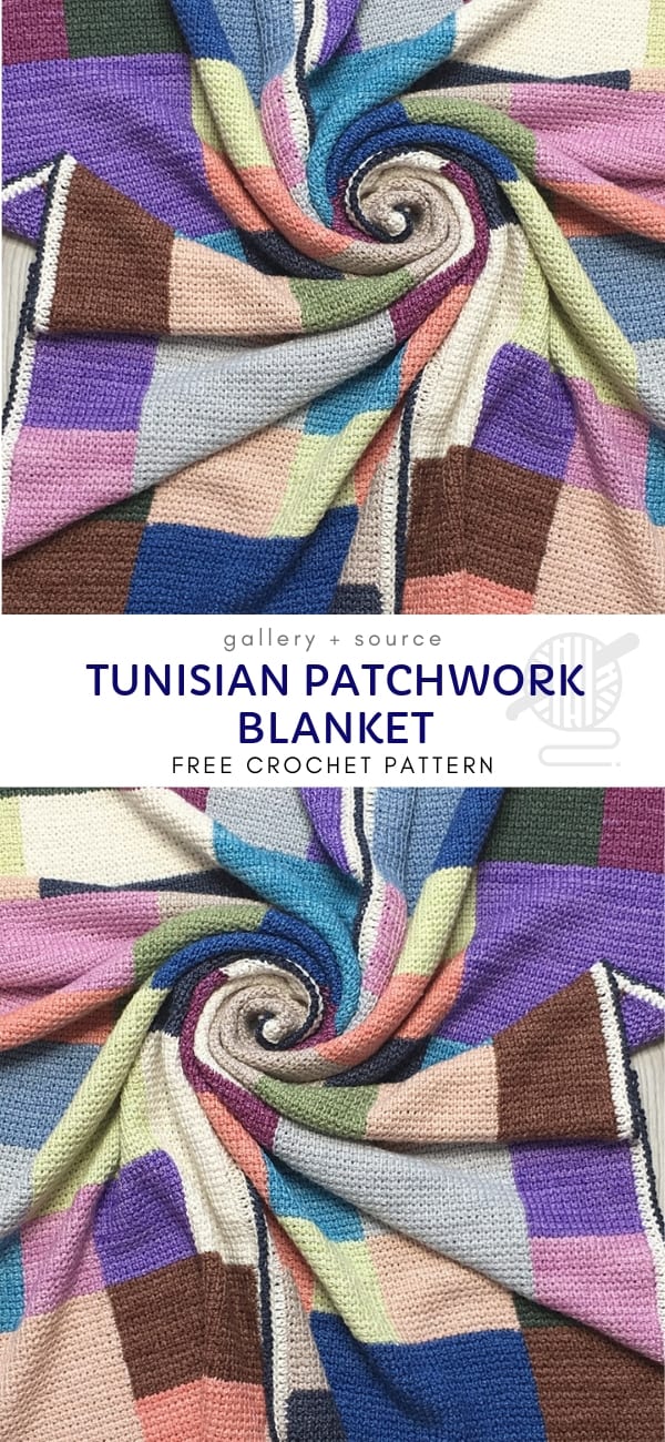 Tunisian Patchwork Blanket free crochet pattern 4