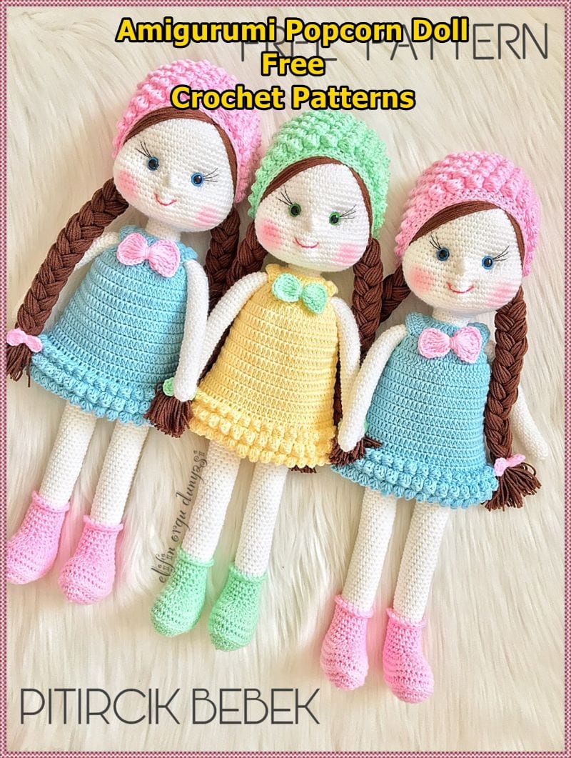 Amigurumi Popcorn Doll free crochet pattern