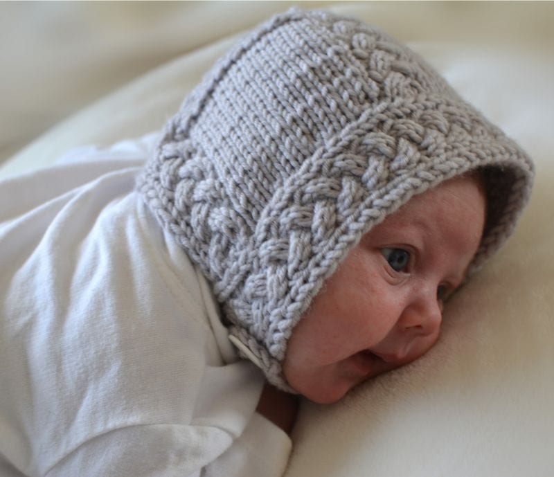 Cable Baby Bonnet Free Knitting Pattern