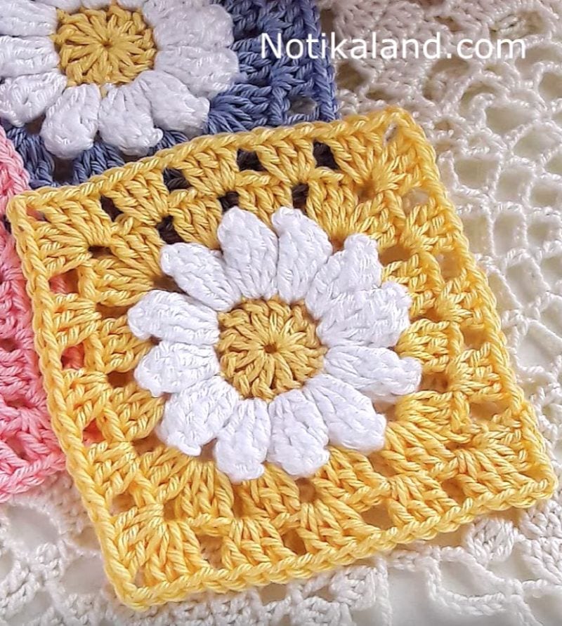Crochet Flower Granny Square Motif Free Crochet Pattern
