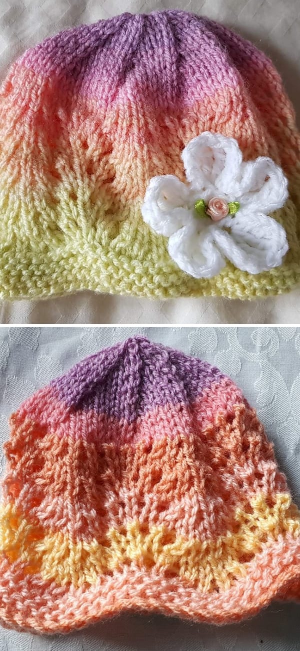 Wave of Light Baby Hat free knitting pattern