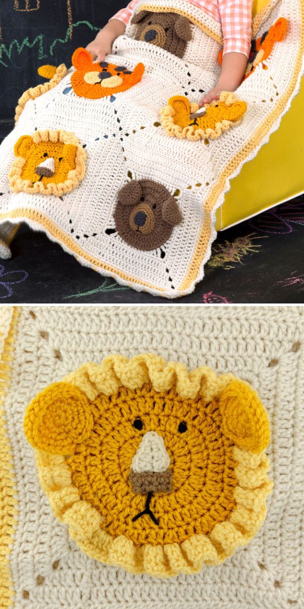 18 Cute Animal Crochet Baby Blankets Pattern Center