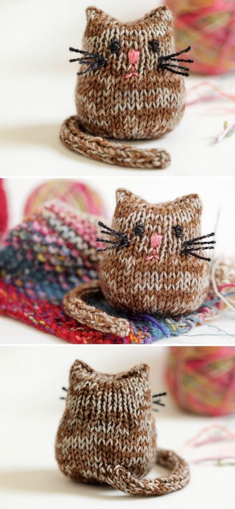 brown knitted kitty
