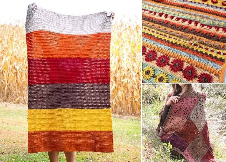 17 Beautiful Autumnal Crochet Afghans - Pattern Center