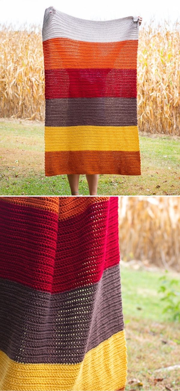 17 Beautiful Autumnal Crochet Afghans - Pattern Center