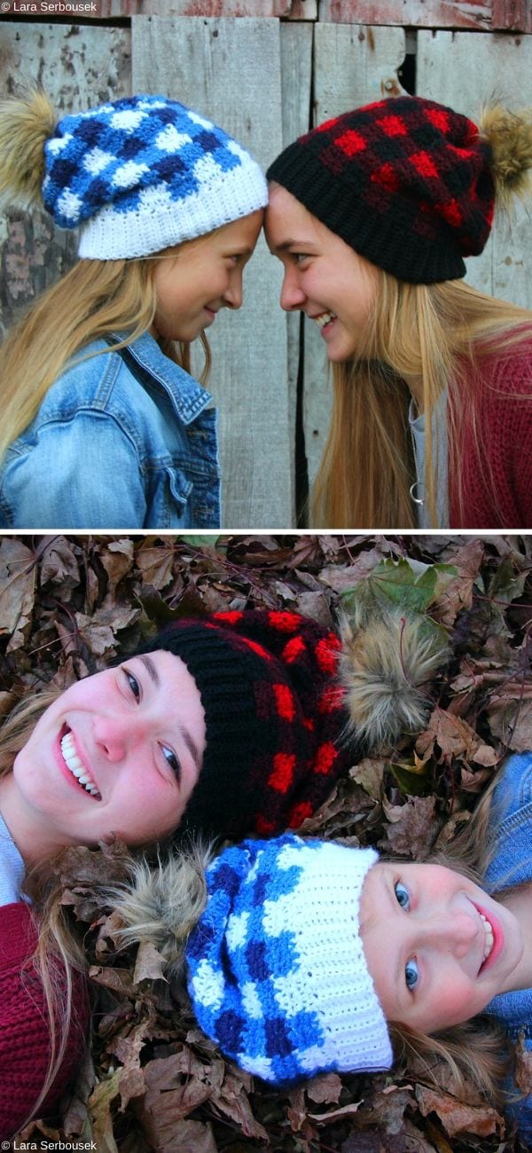 Library Plaidical Beanies Free Crochet Pattern