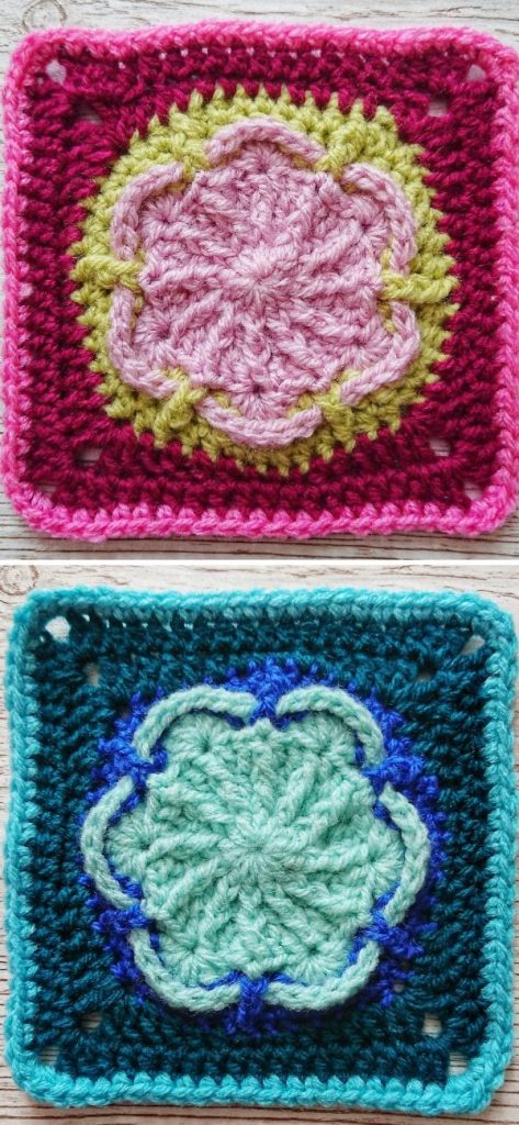 Sakura Granny Square free crochet pattern