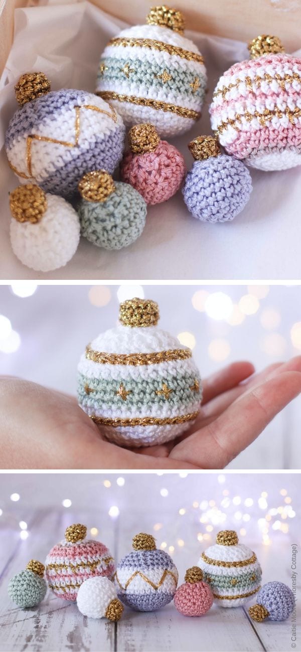 Christmas baubles Free Crochet Pattern
