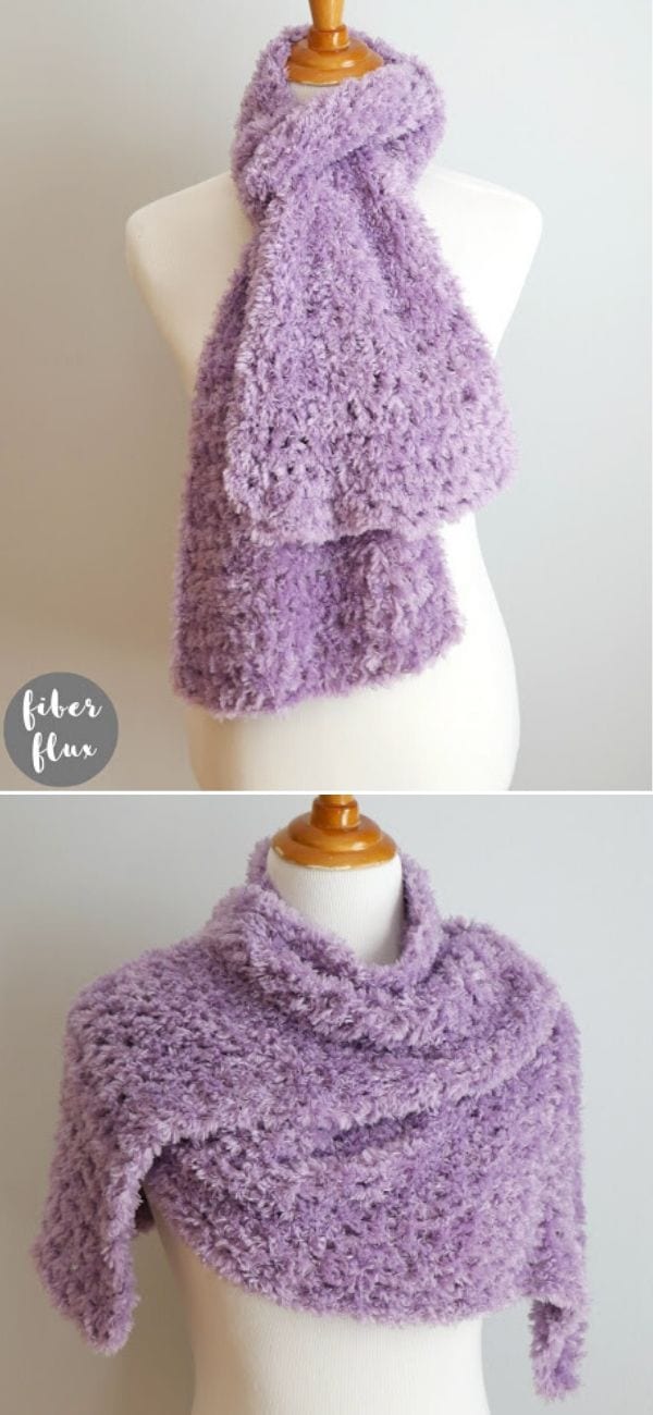 Deep Comfort Shawlette Scarf Free Crochet Pattern