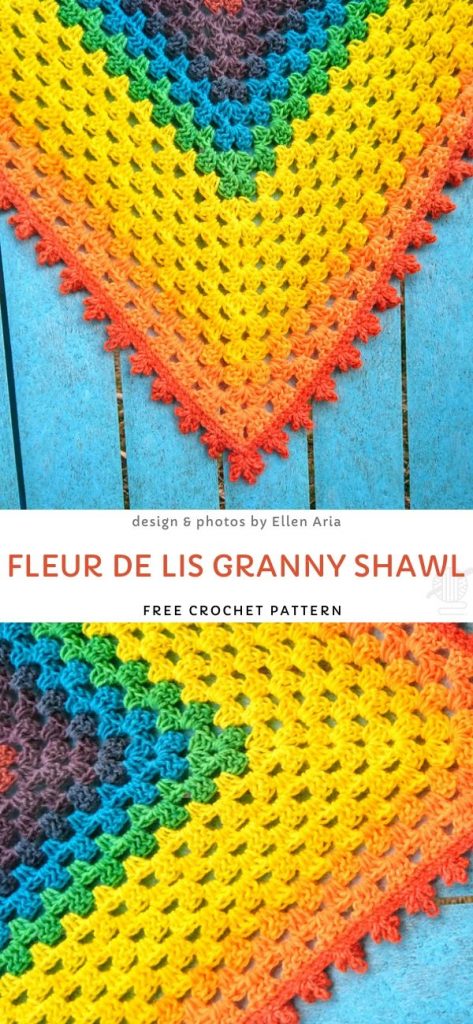 Fleur de Lis Granny Shawl Free Crochet Pattern