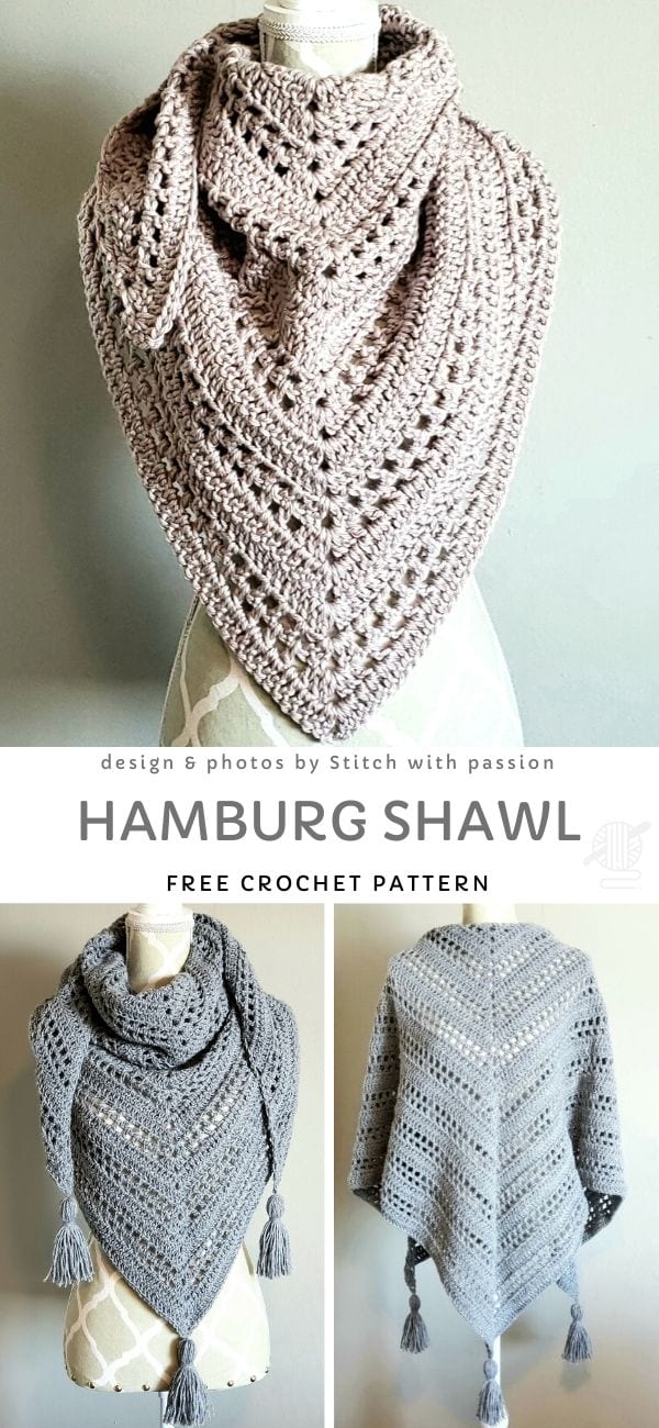 Hamburg Shawl Free Crochet Pattern