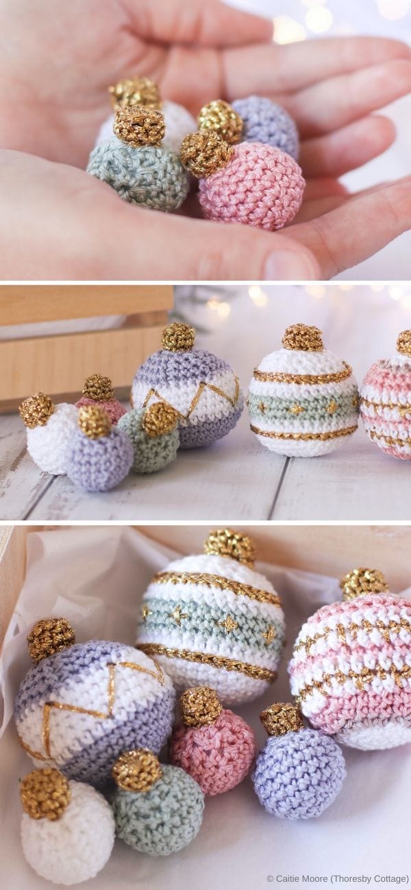 Mini Christmas bauble Free Crochet Pattern