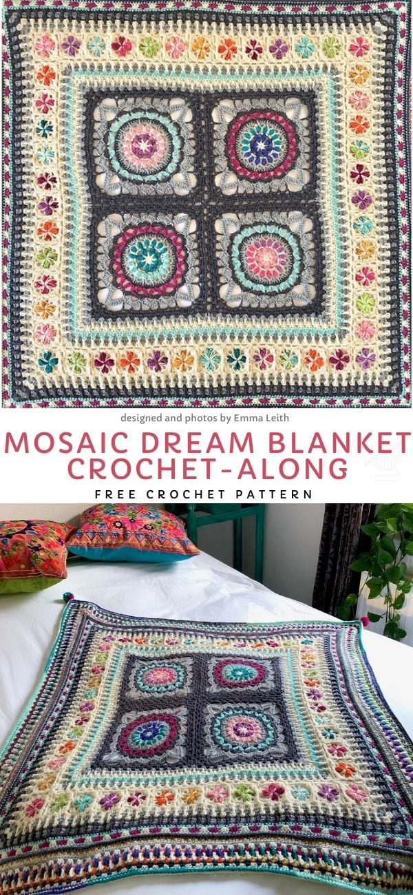 Mosaic Dream Blanket Crochet Along Free Crochet Pattern