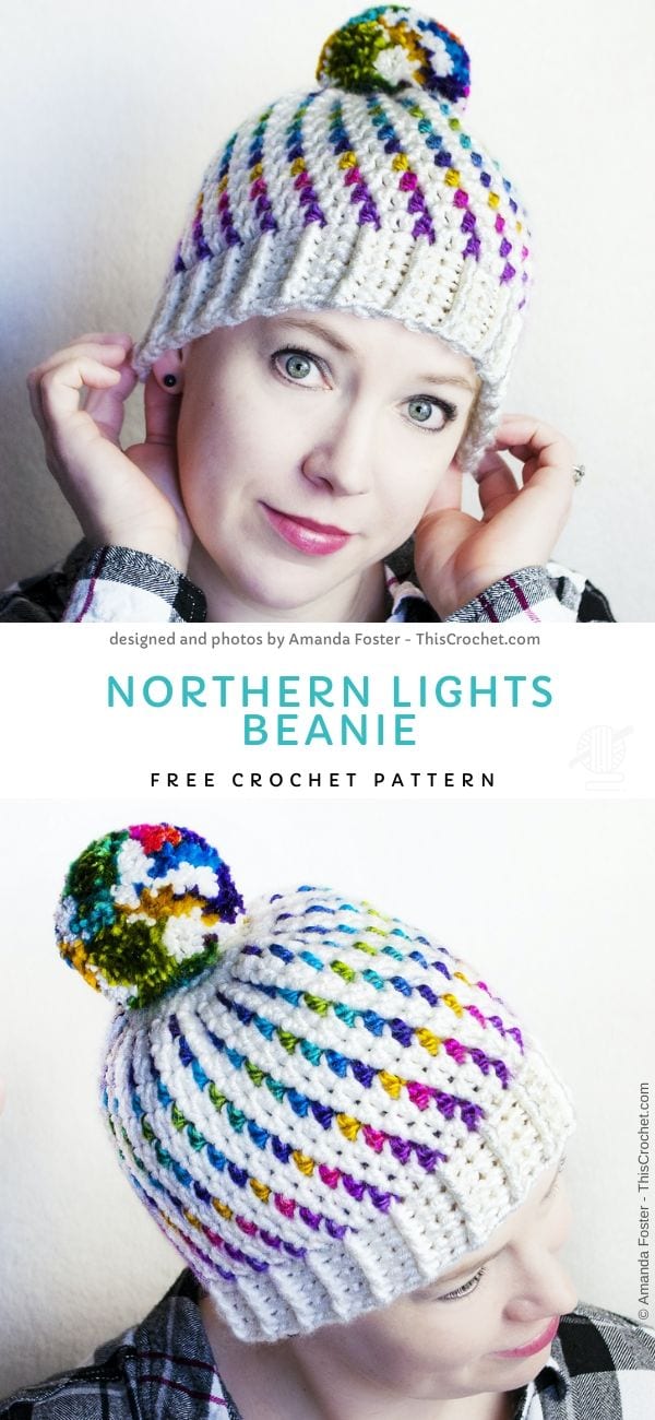 Northern Lights Beanie Free Crochet Pattern