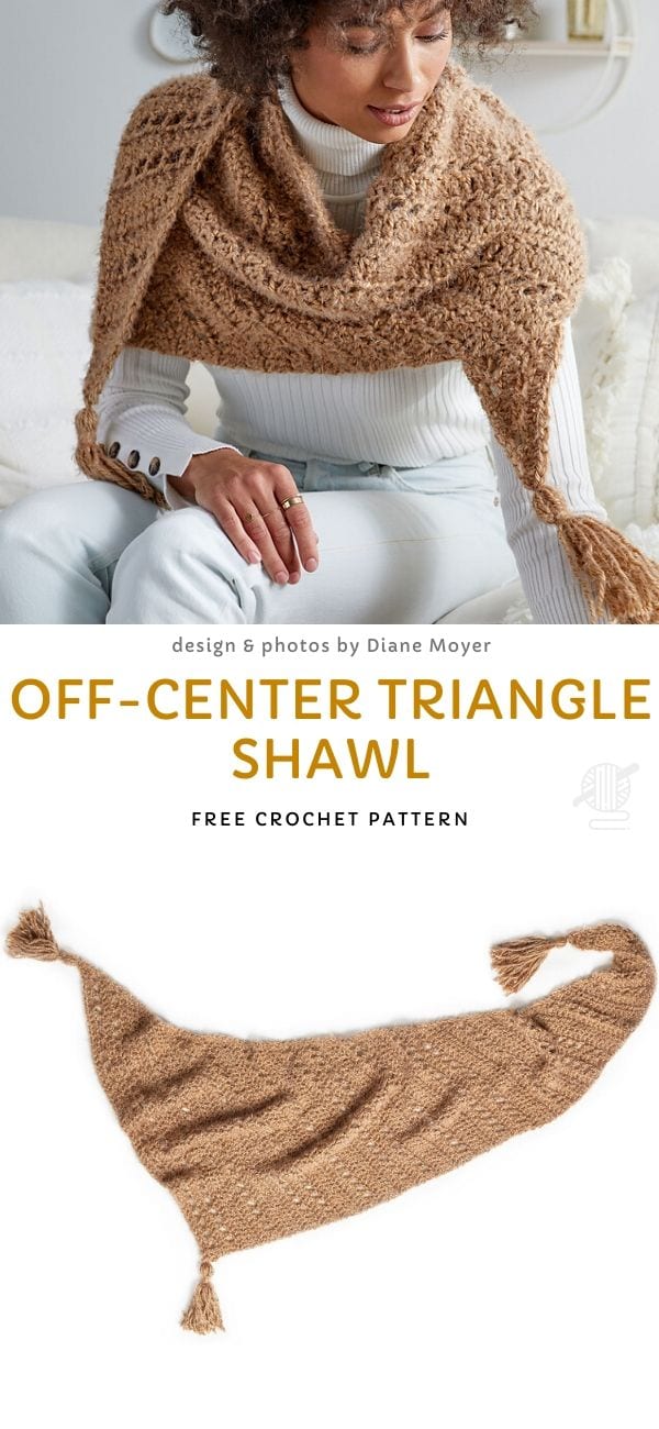 Off-Center Triangle Shawl Free Crochet Pattern