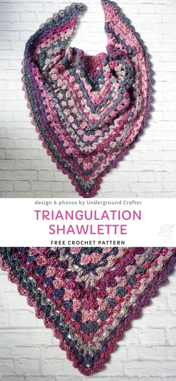 Triangulation Shawlette Free Crochet Pattern