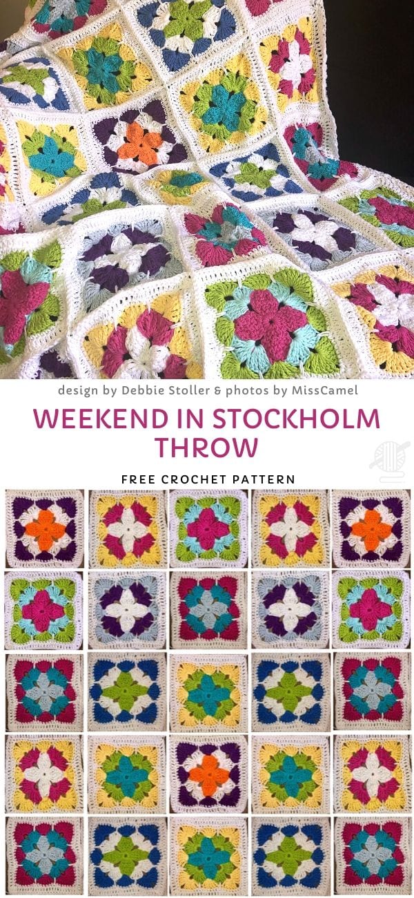 Weekend in Stockholm Throw Free Crochet Pattern