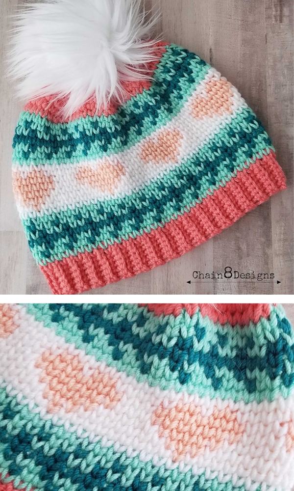 You're Peachy Warm Keen Beanie free crochet pattern