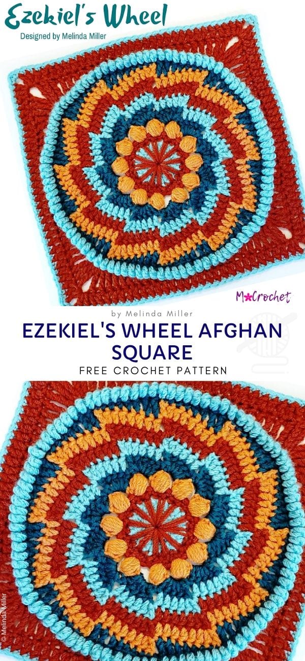 Ezekiel's Wheel Afghan Square Free Crochet Pattern