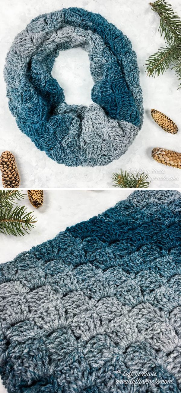 Glacial Blue Cowl Free Crochet Pattern