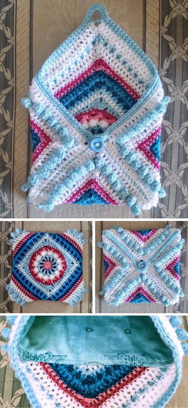 Granny Square Pouch Free Crochet Pattern