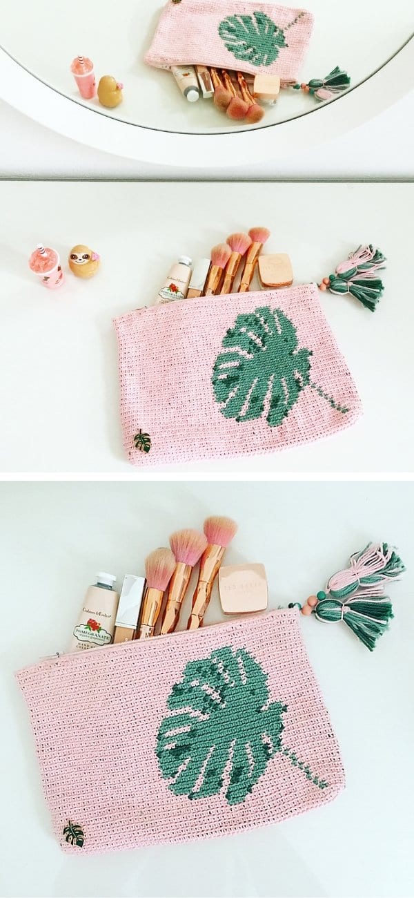 Leaf Pouch Free Crochet Pattern