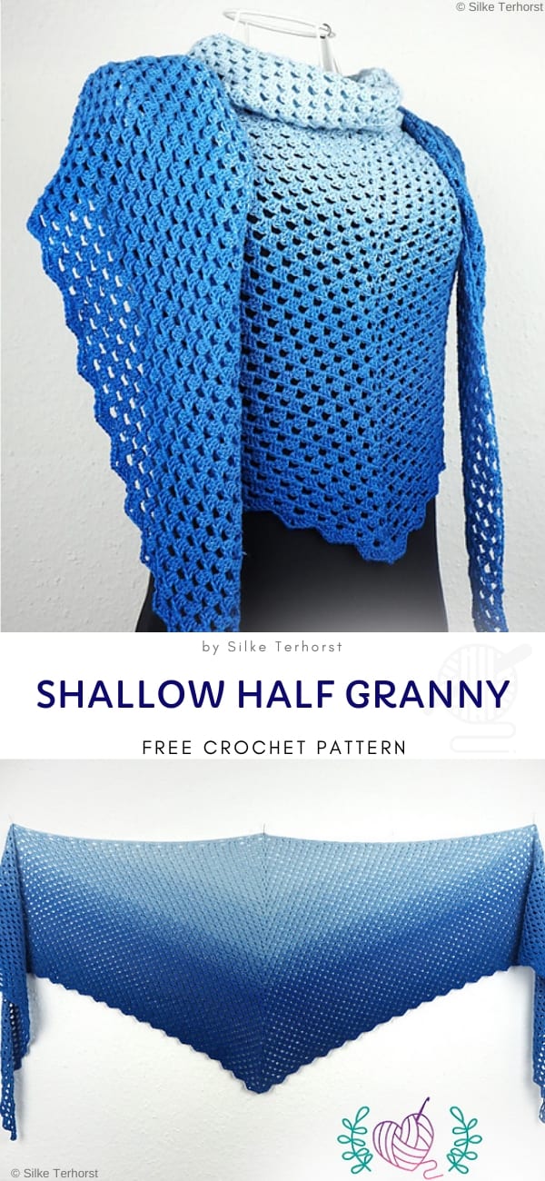 Shallow Half Granny Free Crochet Pattern