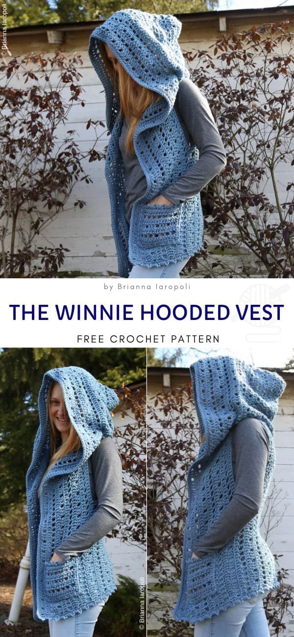 The Winnie Hooded Vest Free Crochet Pattern