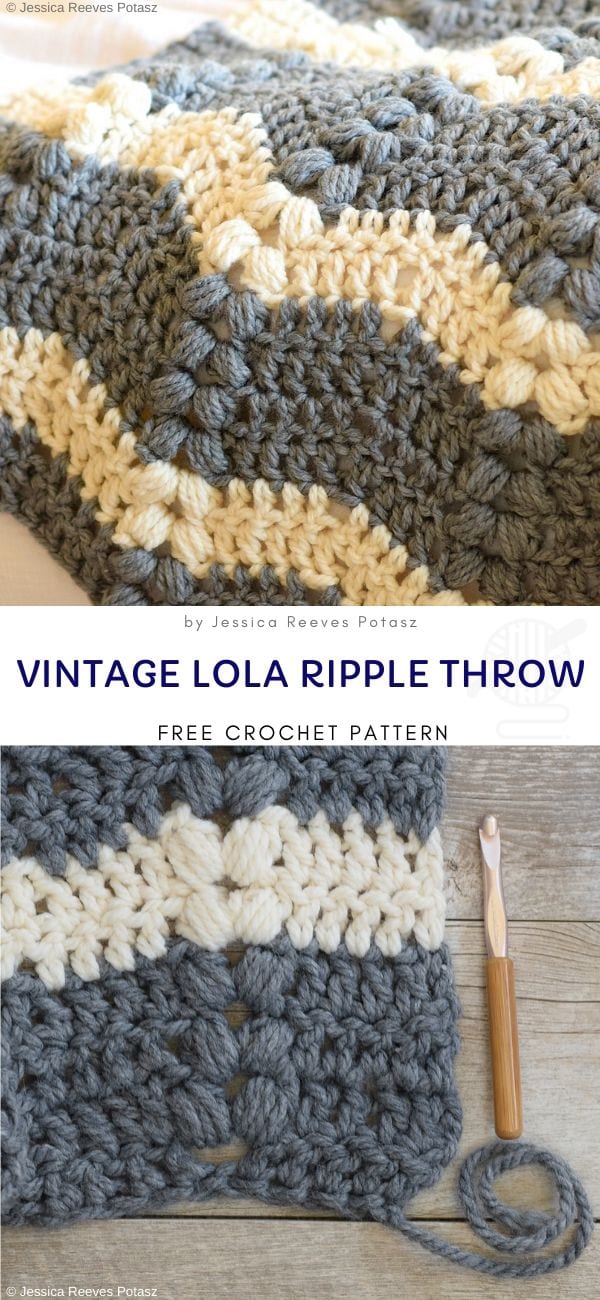Vintage Lola Ripple Throw Free Crochet Pattern