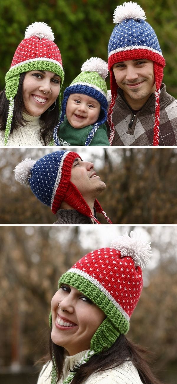 Family Fair Isle Hat Free Crochet Pattern