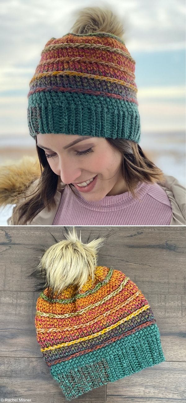 The Strata Beanie Free Crochet Pattern
