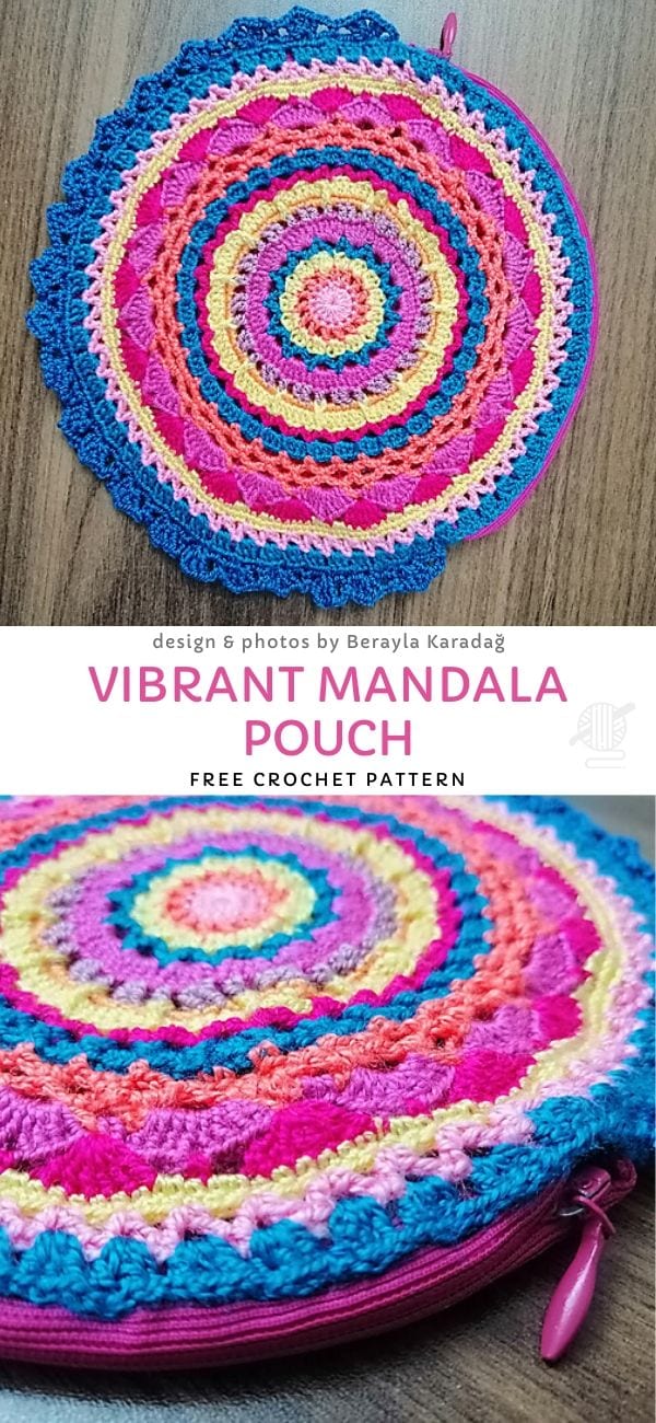 Vibrant Mandala Pouch Free Crochet Pattern