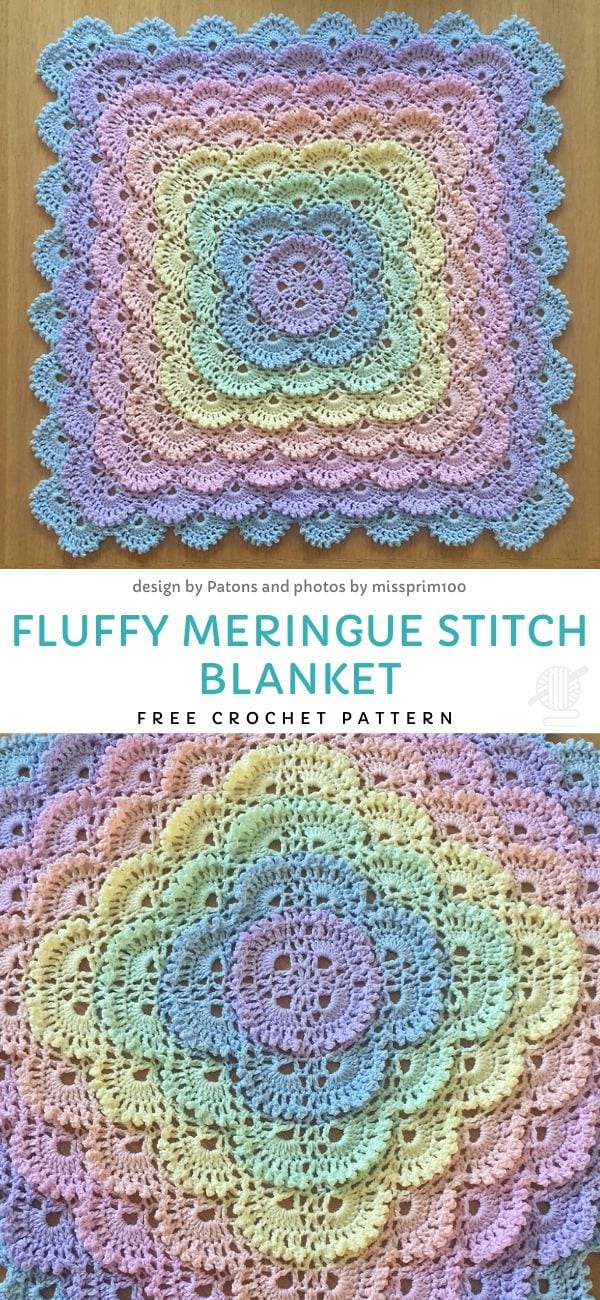 1Fluffy Meringue Stitch throw