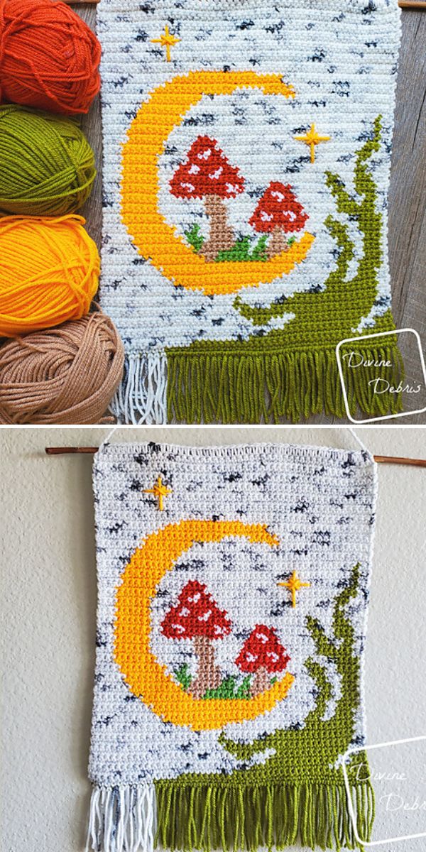 A close up of a wall hanging.