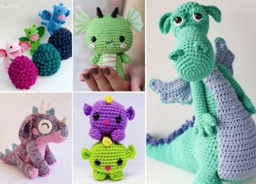 Colorful Crochet Dragons
