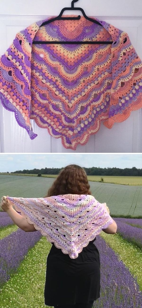 Beautiful Virus Shawls26 Beautiful Colorful Virus Shawls Pattern Center