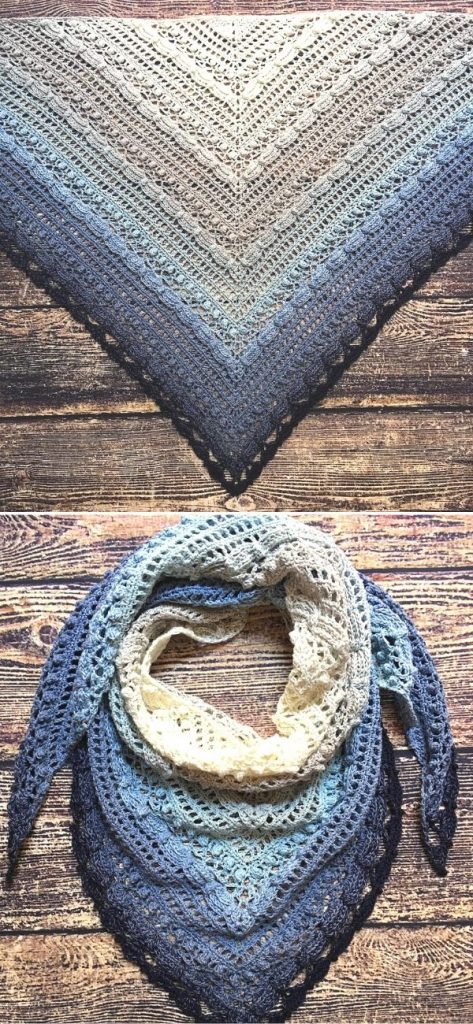 Lost in Time blue shawl