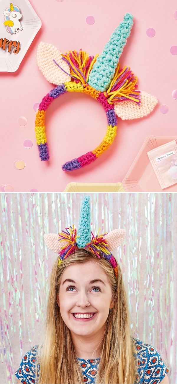 crochet Unicorn Headband