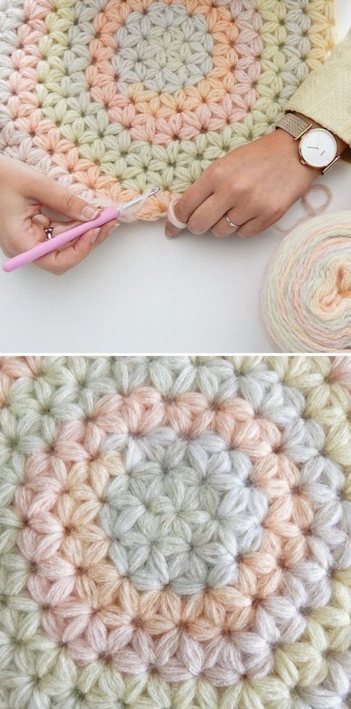 jasmine stitch in pastel colors