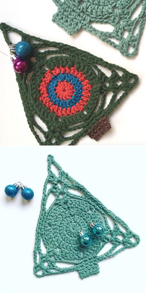 K-Christmas tree crochet ornament