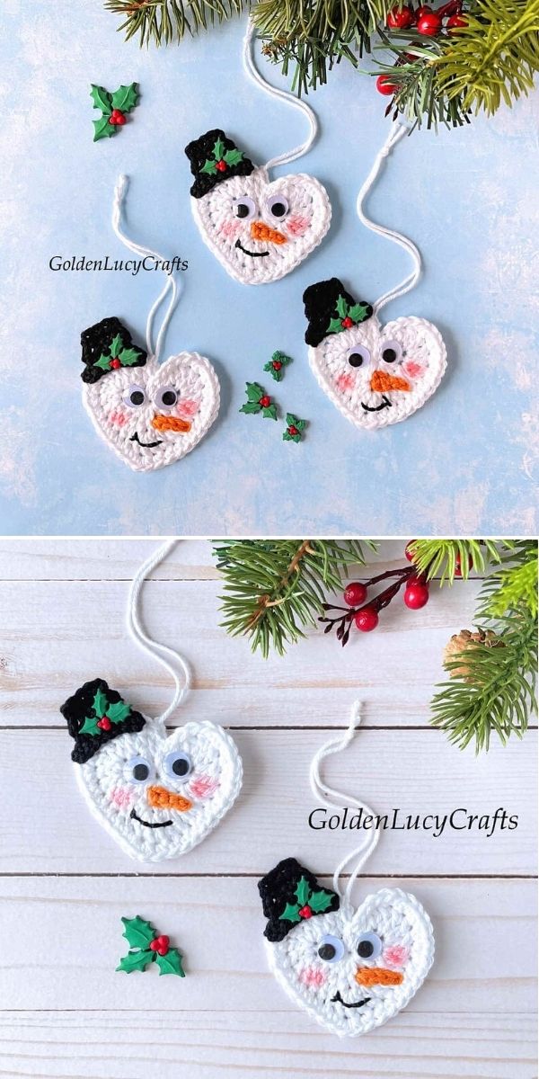 Heart Snowman Ornament