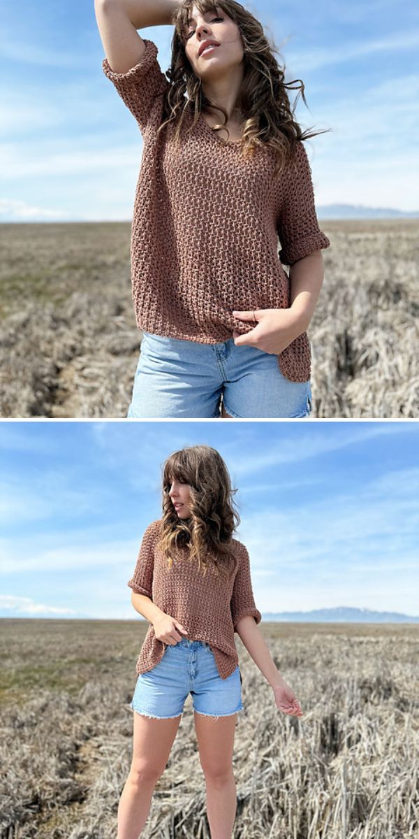 The Poppy Pullover in brown color
