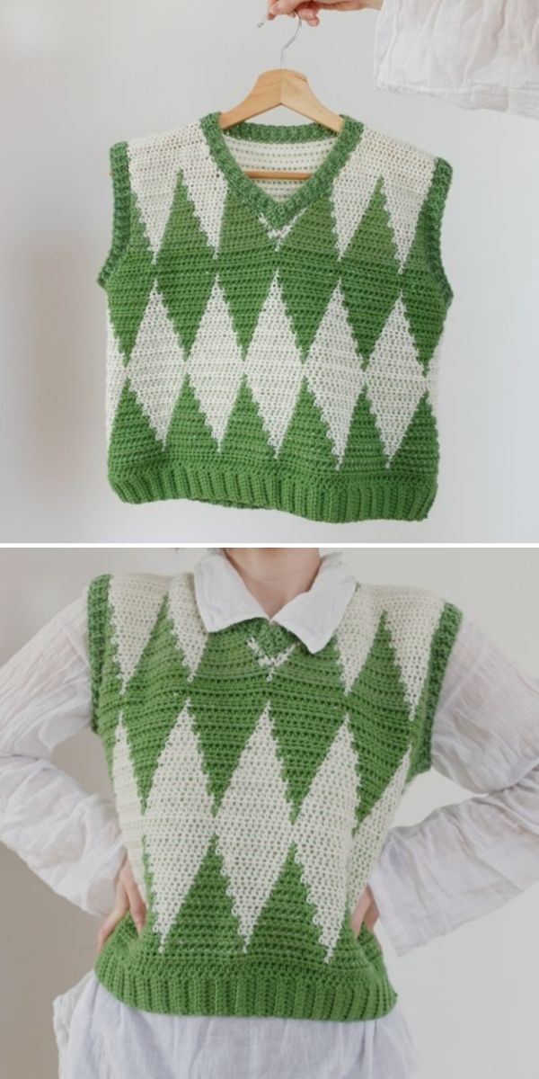 Preppy Diamond Vest